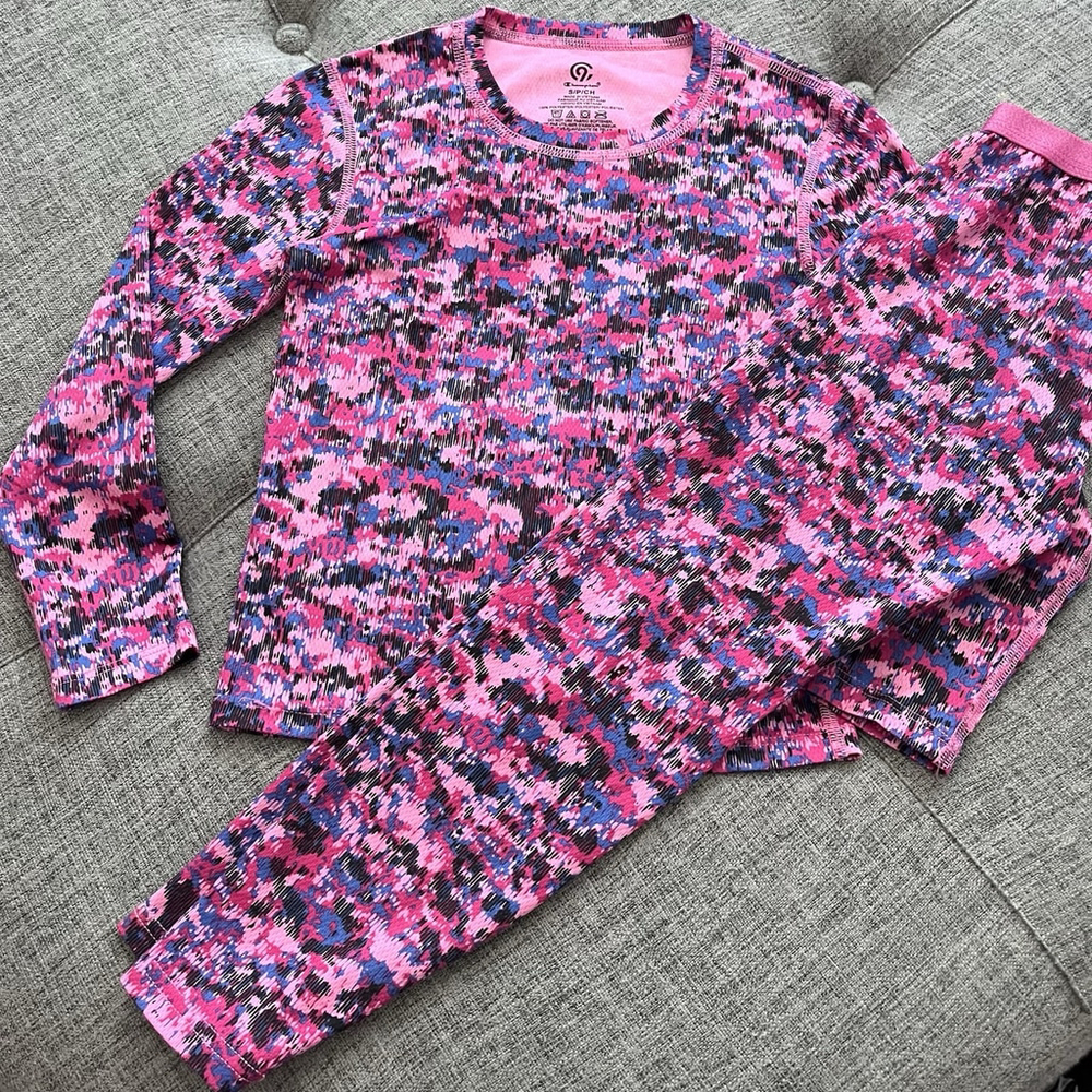 C9 CHAMPION Girls Sz S Pink & Purple Stretchy Lightweight long sleeve Pajama Set